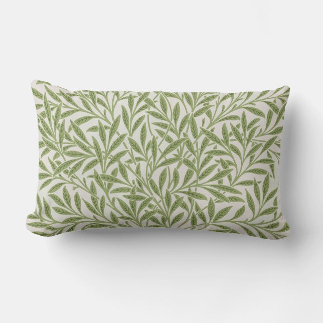 Coussin Rectangle Motif de branches feuillues vertes  (Recto)
