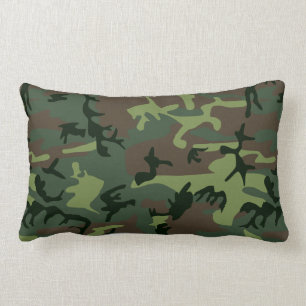 Coussin Rectangle Motif de brun de vert de Camo de camouflage