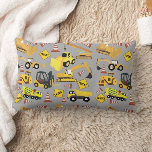 Coussin Rectangle Motif de camions de construction (Couverture)