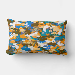 Coussin Rectangle Motif de camouflage numérique urbain à haut contra