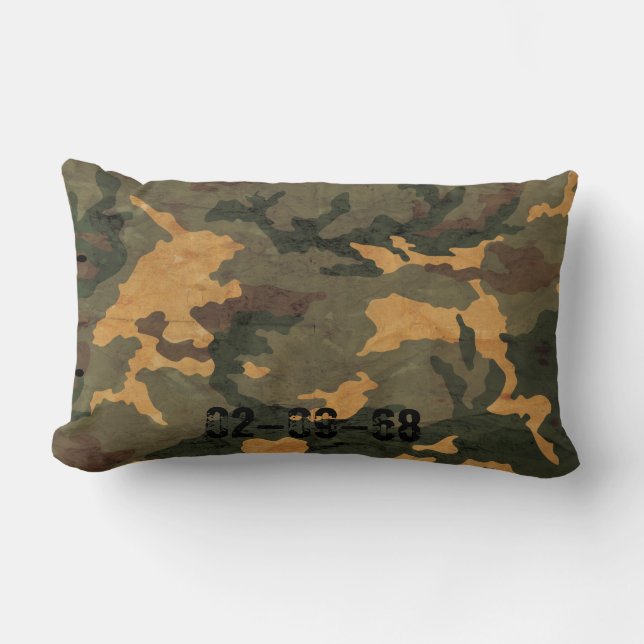 Coussin Rectangle Motif de camouflage vert vintage 2020 (Recto)
