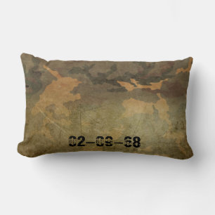 Coussin Rectangle Motif de camouflage vert vintage V2.0