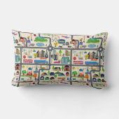 Coussin Rectangle Motif de carte de ville (Verso)