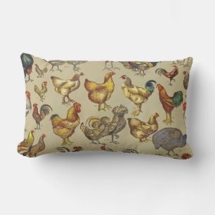 Coussin Rectangle Motif de coq poulet vintage : Art de ferme