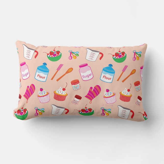 Coussin Rectangle Motif de cuisson de friandises (Recto)