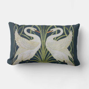 Coussin Rectangle Motif de cygnes Art Nouveau : Impression de cygnes