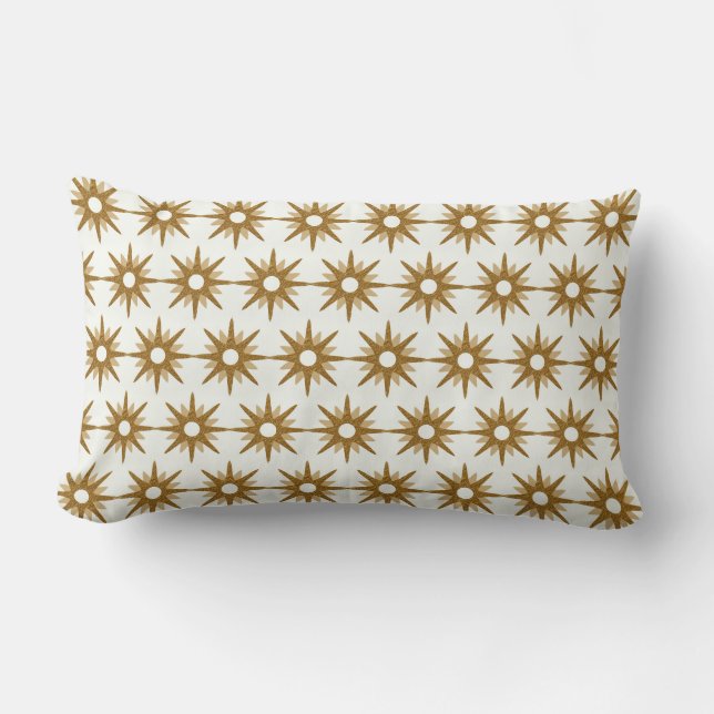 Coussin Rectangle Motif de démarrage blanc et or (Recto)