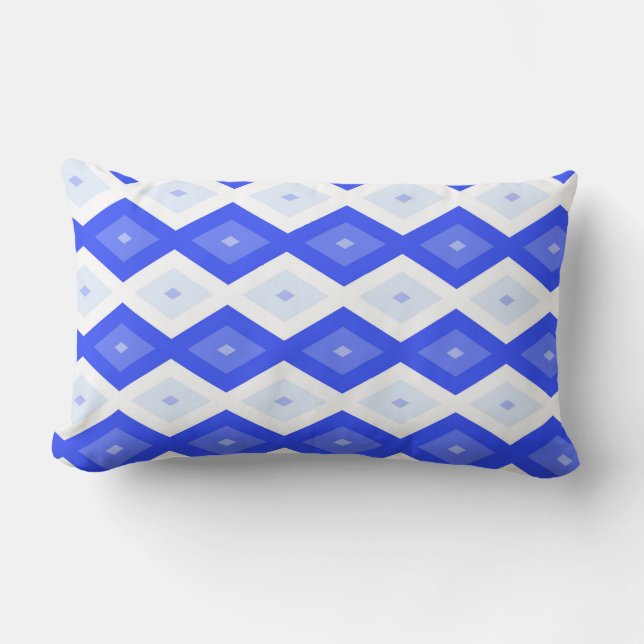 Coussin Rectangle Motif de diamant bleu royal (Recto)