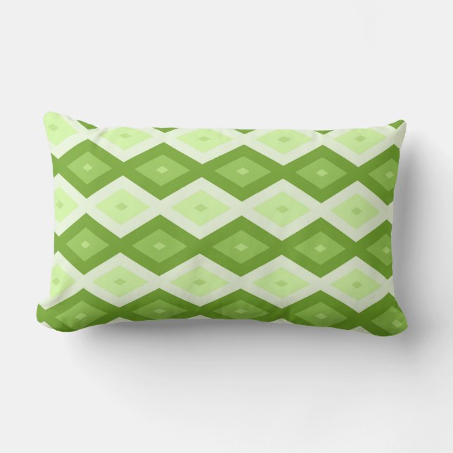 Coussin Rectangle Motif de diamant vert Chartreuse (Recto)