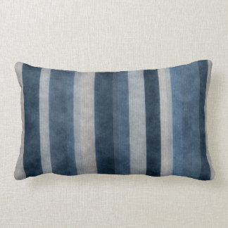 Coussin Rectangle Motif de Faux Corduroy Textured Blue Stripes