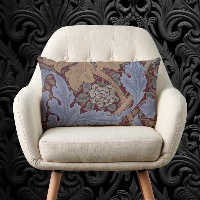 Coussin Rectangle Motif de feuille d'acanthe de St. James par Willia (St. James Acanthus Pattern by William Morris Lumbar Pillow)