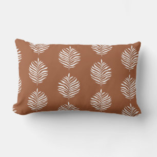 Coussin Rectangle Motif de feuille de palmier minimaliste en terre c