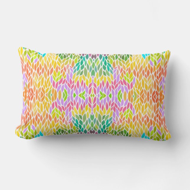 Coussin Rectangle Motif de feuilles colorées mignonnes (Recto)