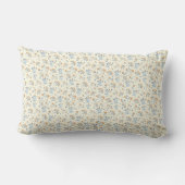 Coussin Rectangle Motif de fleur sauvage vintage bleu jaune (Verso)