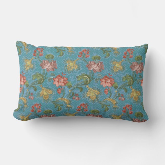 Coussin Rectangle Motif de fleurs multicolores (Recto)