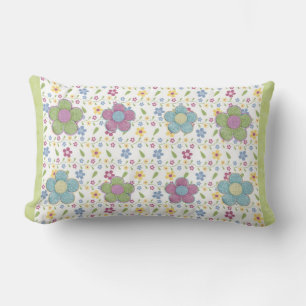 Coussin Rectangle Motif de fleurs numériques multicolore