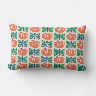 Coussin Rectangle Motif de fleurs papillon