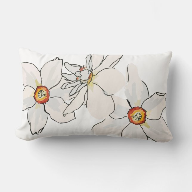Coussin Rectangle Motif de la jonquille de printemps (Recto)