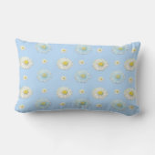 Coussin Rectangle Motif de marguerite sur fond bleu clair (Verso)