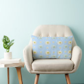 Coussin Rectangle Motif de marguerite sur fond bleu clair (Chaise)