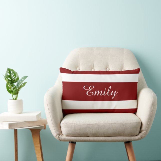 Coussin Rectangle Motif de monogramme de nom personnalisé avec rayur (Chaise)