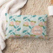 Coussin Rectangle Motif de monogramme joli rétro moderne floral bleu (Couverture)