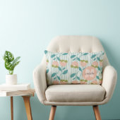 Coussin Rectangle Motif de monogramme joli rétro moderne floral bleu (Chaise)