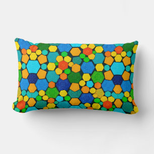 Coussin Rectangle Motif de mosaïque géométrique abstraite