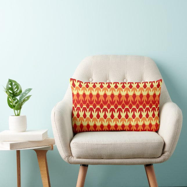 Coussin Rectangle Motif de navire rouge et de flèche jaune (Chaise)