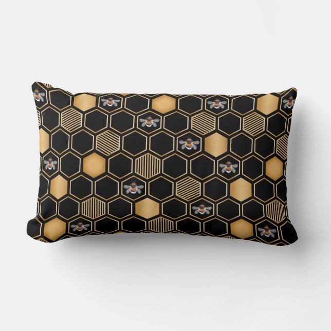 Coussin Rectangle Motif de nid d'abeille (Recto)