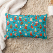 Coussin Rectangle Motif de Noël festif avec chaussettes (Couverture)