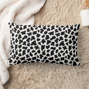 Coussin Rectangle Motif de peau de vache noir et blanc