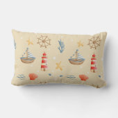 Coussin Rectangle Motif de phare Boho Nautical Boat (Verso)