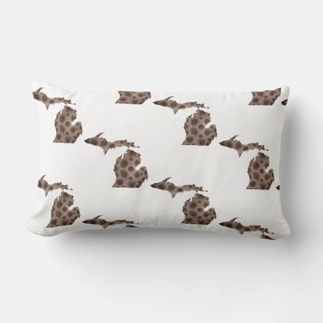 Coussin Rectangle Motif de pierres de Petoskey (Recto)