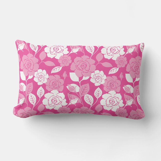 COUSSIN RECTANGLE MOTIF DE ROSE (ROSE) (Recto)
