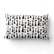 Motif de silhouette de chat noir rétro atomique