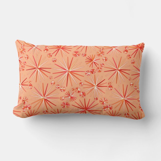 Coussin Rectangle Motif de Spoutnik de la moitié du siècle, nuances (Recto)