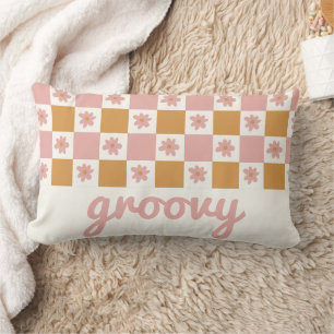 Coussin Rectangle Motif de tableau de bord Retro Daisy