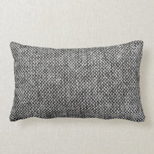 Coussin Rectangle Motif de texture de tissu gris gris de charbon