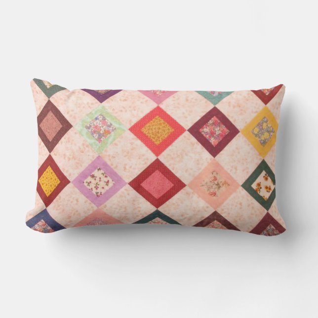 Coussin Rectangle Motif de tissus colorés (Recto)