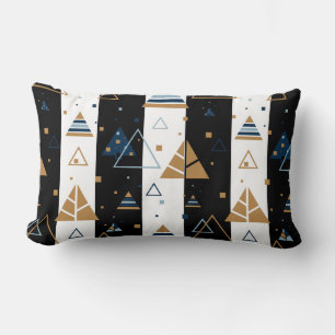 Coussin Rectangle Motif de triangles noirs et colorés