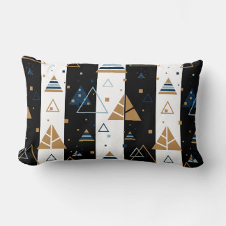 Coussin Rectangle Motif de triangles noirs et colorés