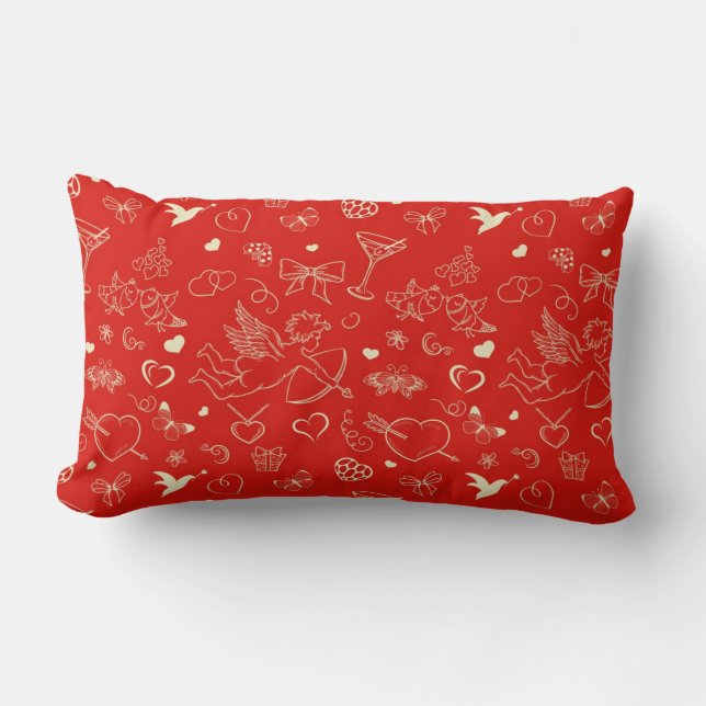Coussin Rectangle Motif de Valentine (Recto)