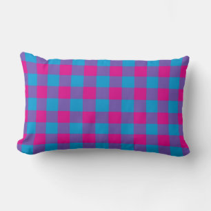 Coussin Rectangle Motif de vérification Plaid Pink violet