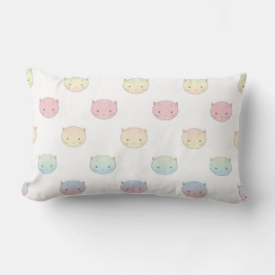 Coussin Rectangle Motif de visages de chatons pastel mignons