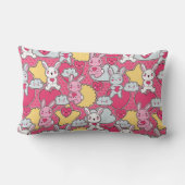 Coussin Rectangle Motif d'enfant de Kawaii avec des griffonnages (Verso)