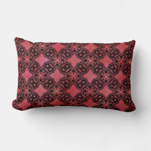 Coussin Rectangle Motif des chaînes Diamants Noir & Rouge