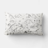 Coussin Rectangle Motif des os fossiles de dinosaures (Recto)