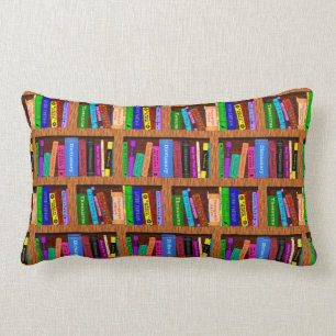 Coussin Rectangle Motif d'étagères à livres de bibliothèque pour