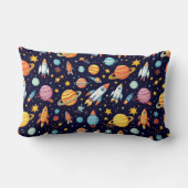 Coussin Rectangle Motif d'exploration spatiale coloré (Verso)
